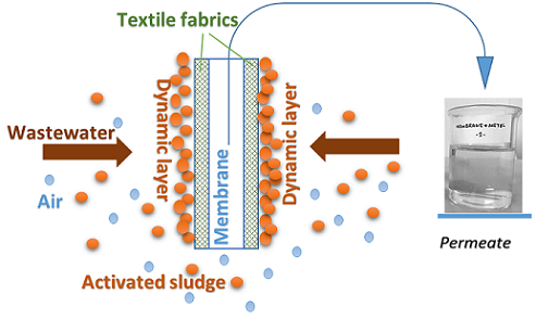 Efficient Treatment of Domestic Wastewaters by Using a Dynamic Membrane Bioreactor System 